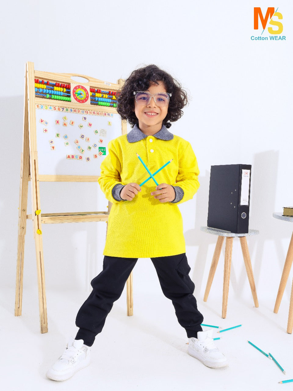 school polo shirt grey sleeves