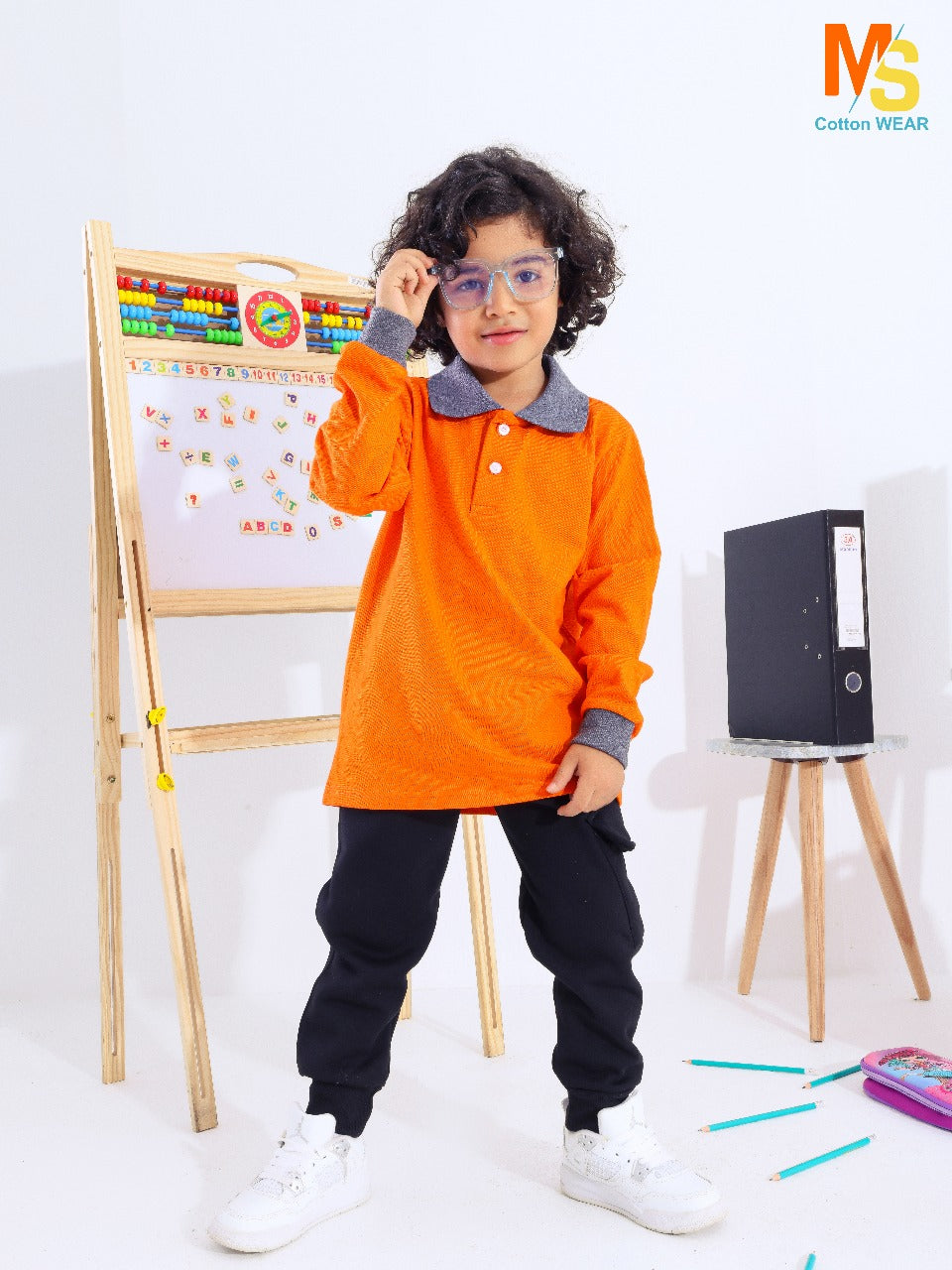 school polo shirt grey sleeves