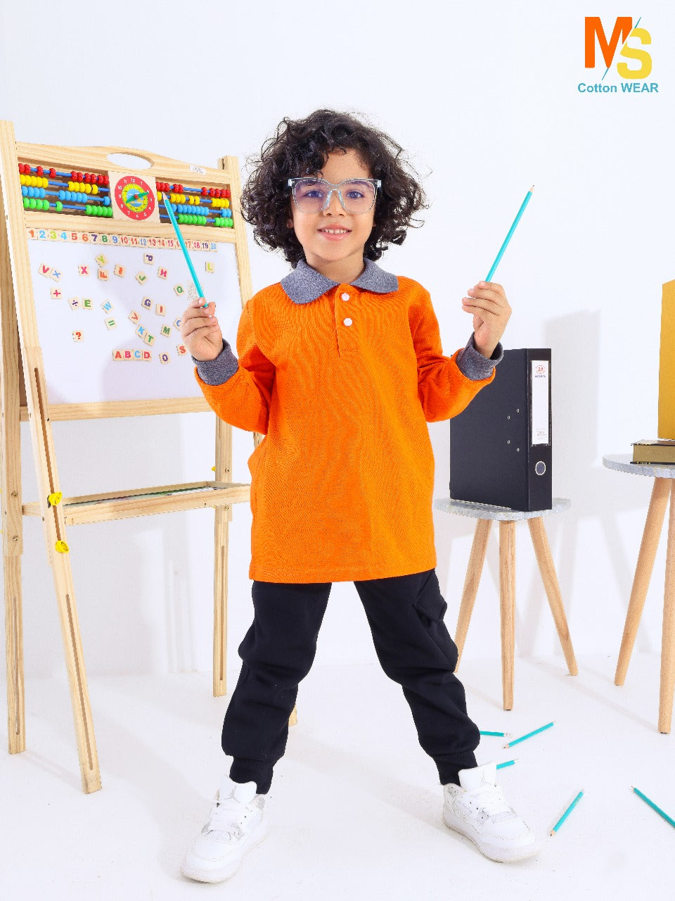 school polo shirt grey sleeves